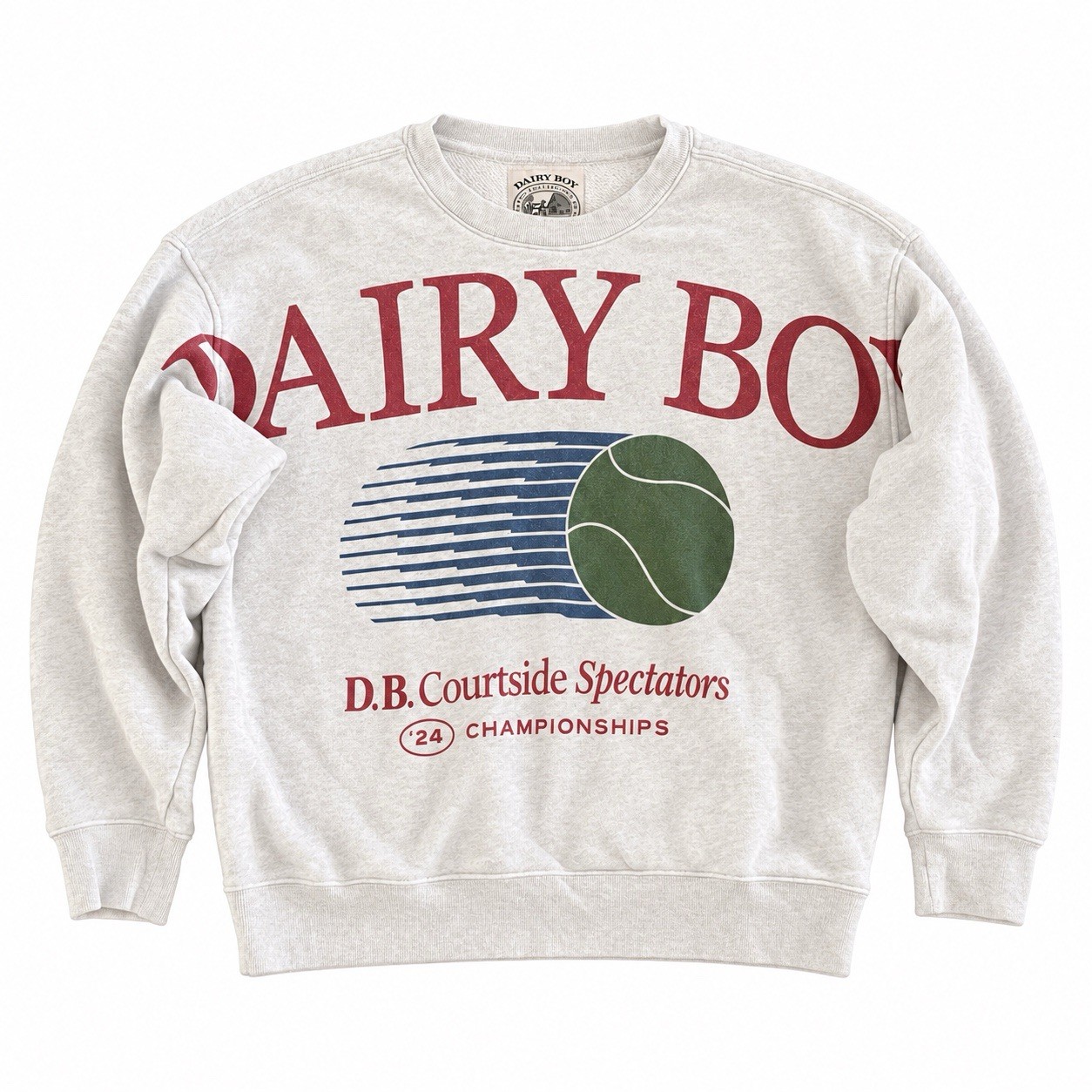 Dairy Boy Pro Tennis Club Courtside Gallery Red Oversized Crewneck Sweatshirt M