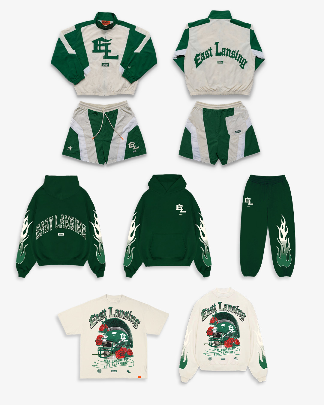 SANA EL SKELETON HELMET TEE SHIRT XL MICHIGAN STATE EAST LANSING STREETWEAR 2014