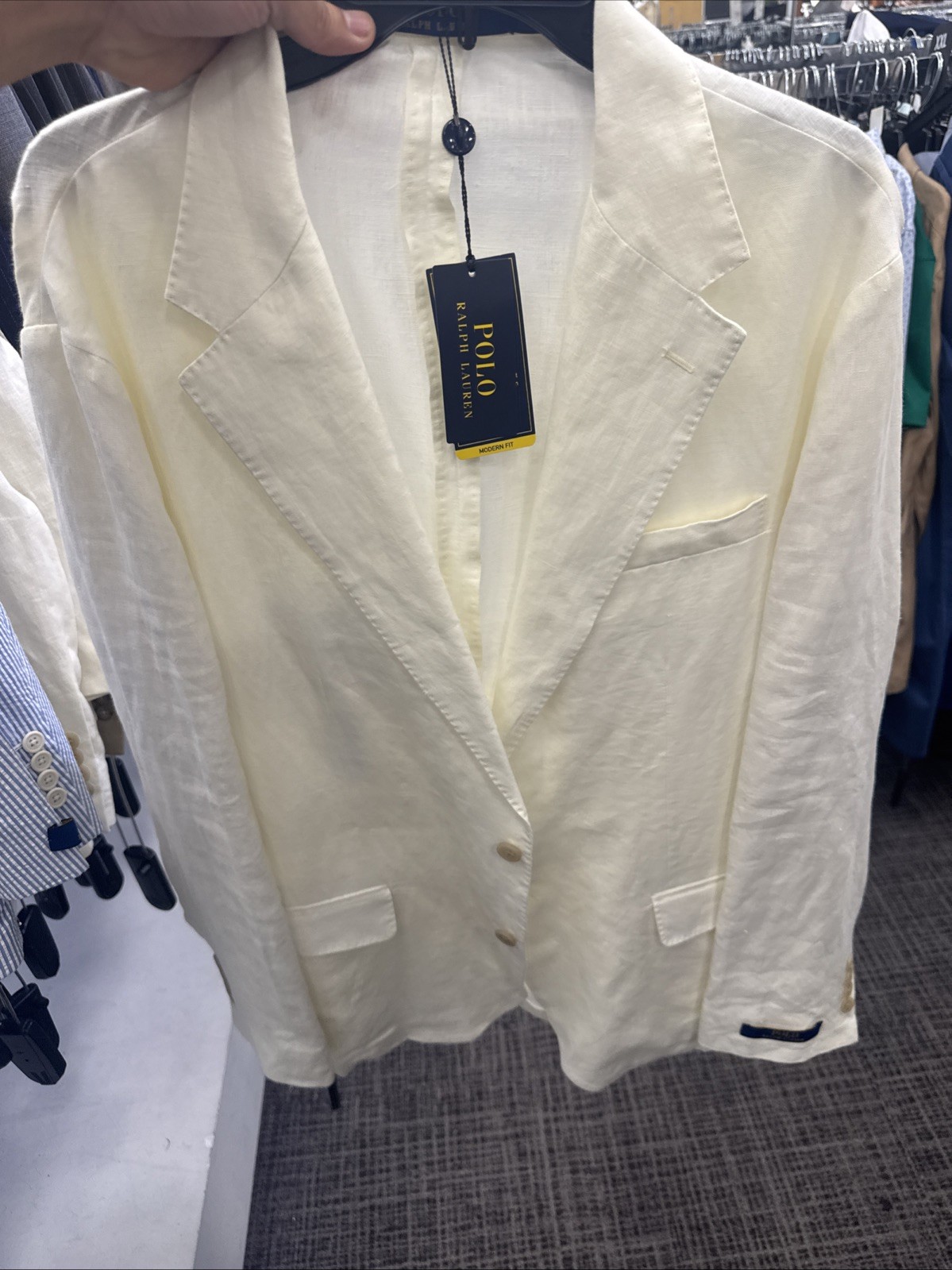 Polo Ralph Lauren Cream Linen Suit Jacket /Blazer 46R