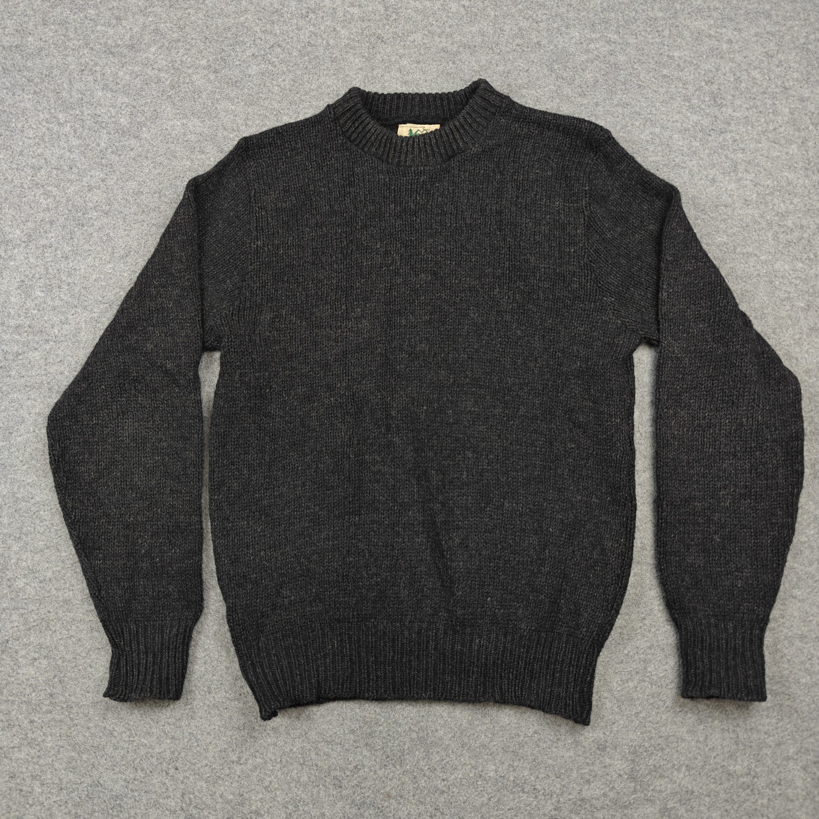 Vintage REI Sweater Mens Medium Gray Crew Neck Chunky-Knit Wool Pullover