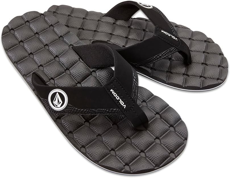Volcom Men's Recliner Sandals – Water-friendly Flip Flops With Comfort Foam