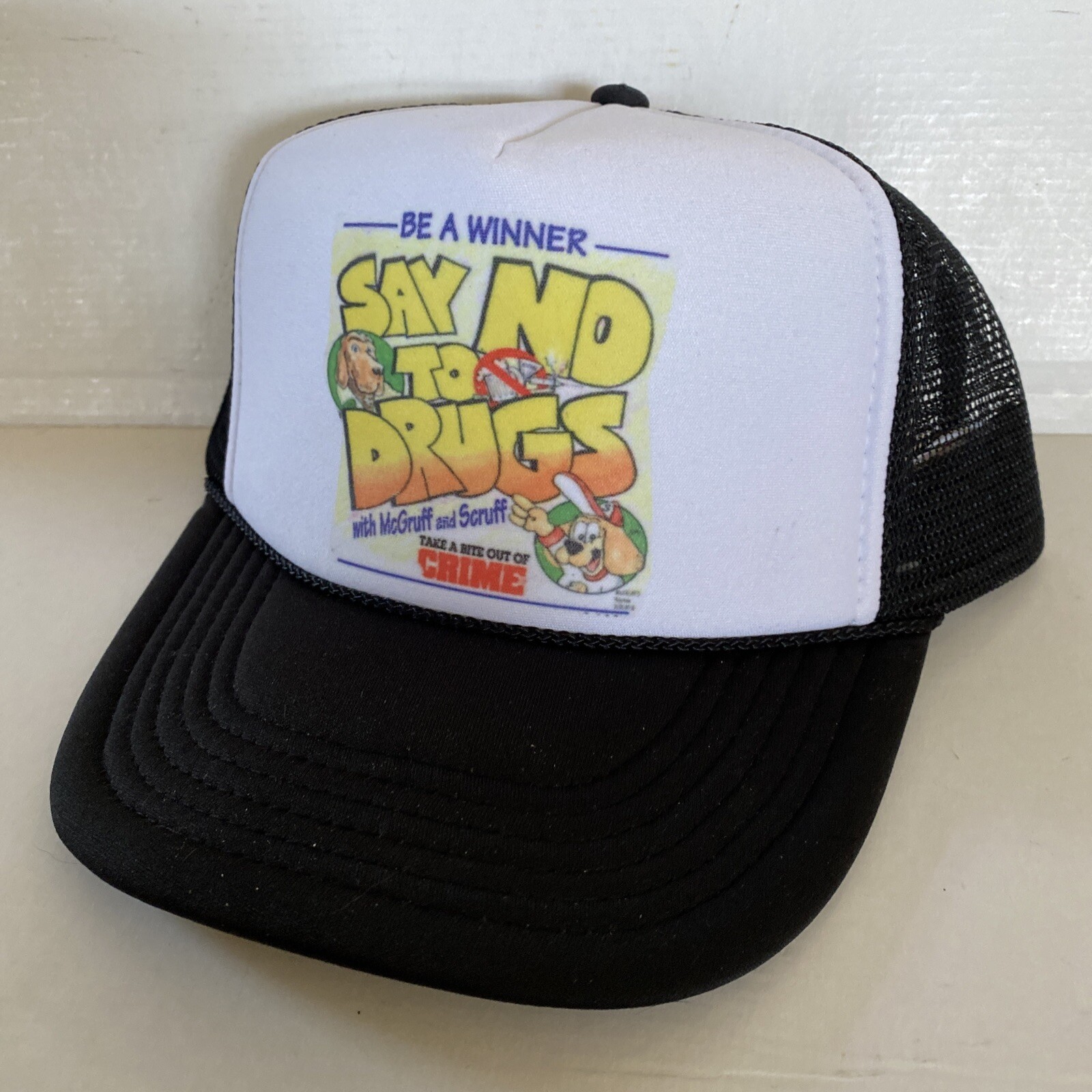 Vintage Say No To Drugs Hat Crime Dog Trucker Hat snapback Black Cap Summer New