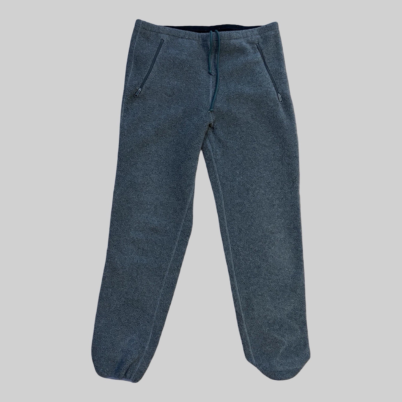 Vintage 90s Patagonia Synchilla Fleece Pants Men\'s L Gray Made USA Zip Pockets