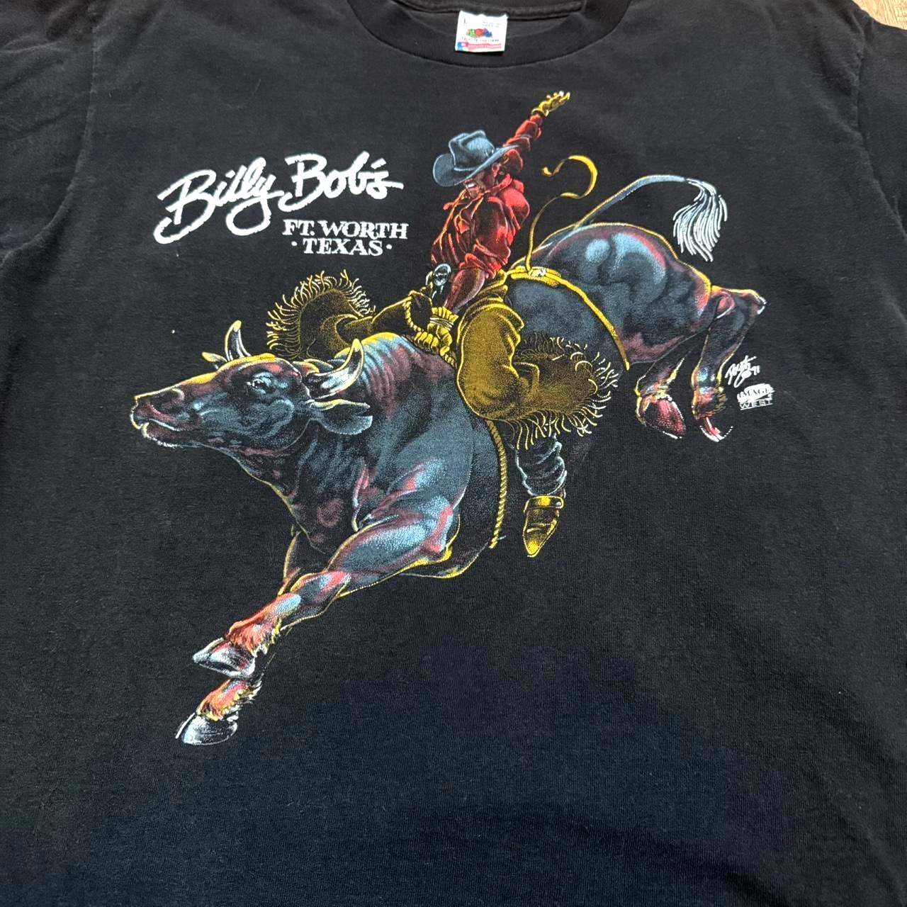 Vintage 90s Billy Bob\'s Texas Cowboy Rodeo T-Shirt Western Graphic Tee S-5XL