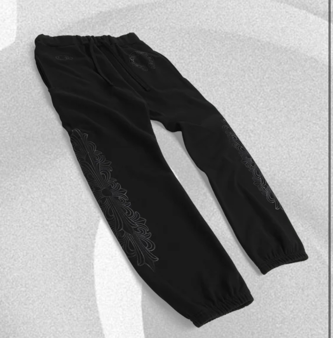 Chrome Hearts Online Exclusive Black Floral Sweatpants - Medium