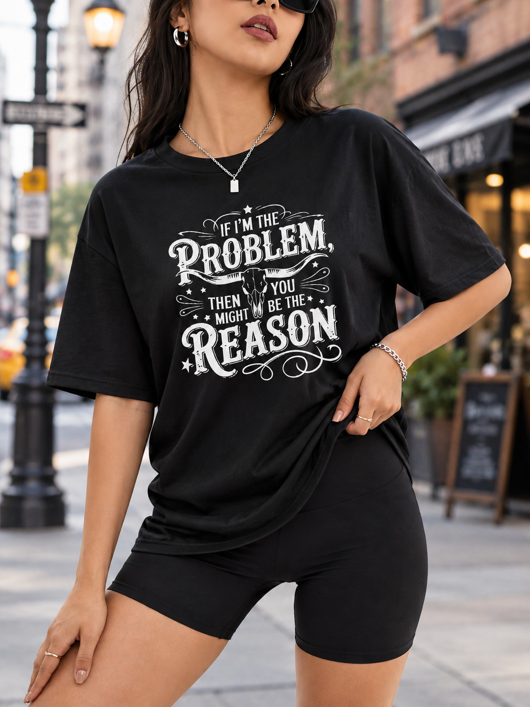 If I\'m The Problem You Might Be The Reason T-Shirt Retro Country Music Tee