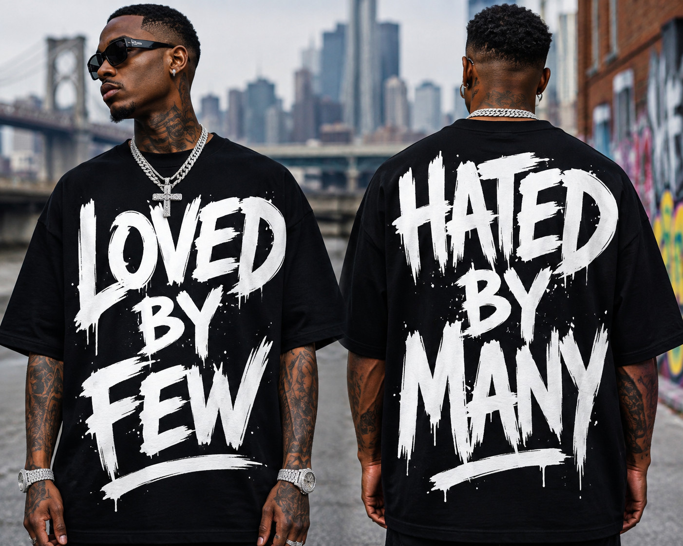 Men Black 5XTall Graphic Tee Shirt Loved By Few Hated By Many  Big & Tall