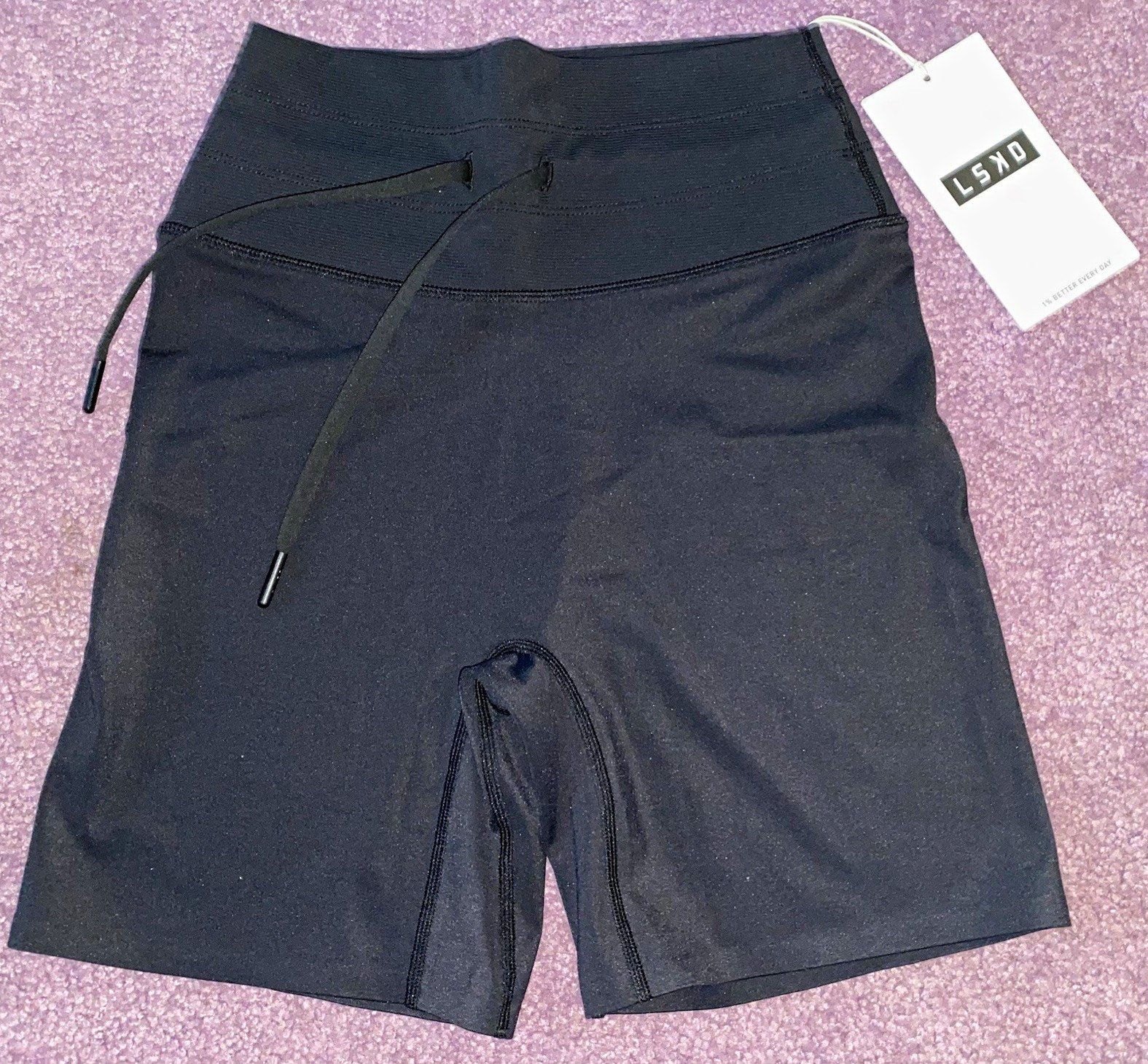 LSKD Women\'s Black Compression Shorts Size Small with Drawstring