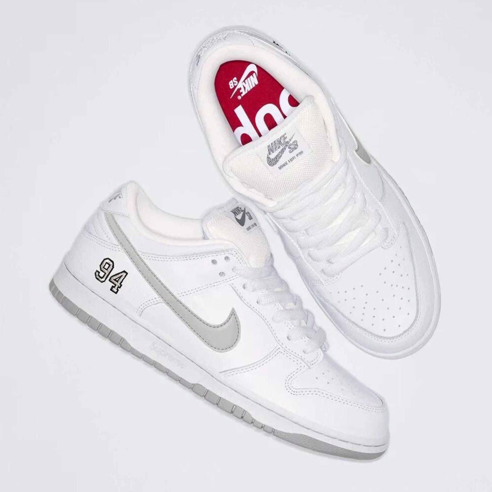 DS Supreme x Nike Dunk Low SB 'white' Men’s Size Retro Streetwear Shoes 