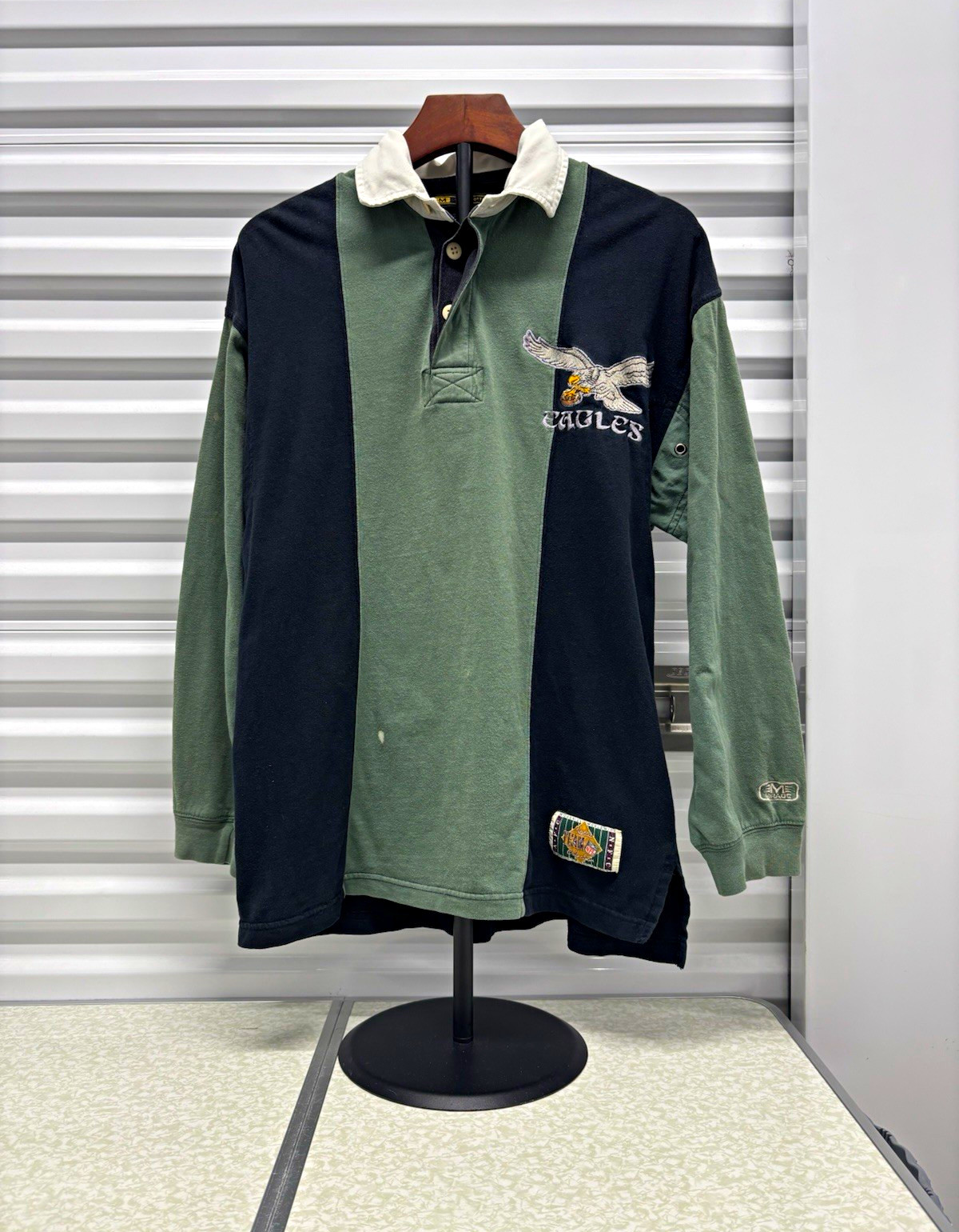 Wow Rare Vintage 90’s Mirage Philadelphia Eagles Rugby Polo Long Sleeve Shirt