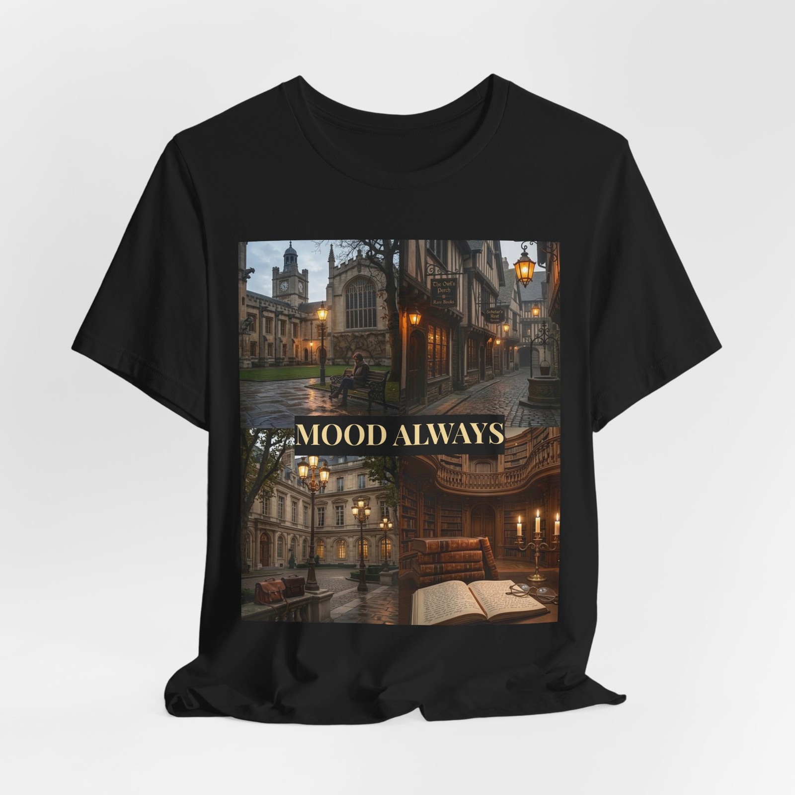 Cozy Vintage Library Mood Always T-Shirt | Literary Aesthetic Tee