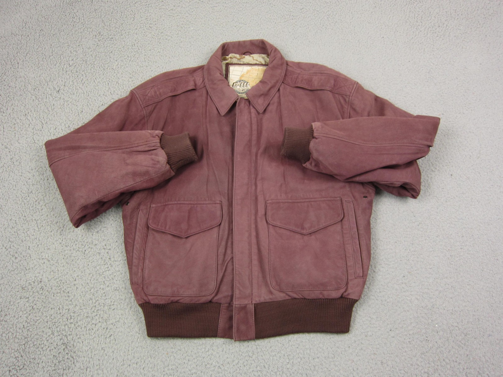 Vintage G-III A1 Flight Jacket Mens Red Leather Bomber Full Zip 90s Suede
