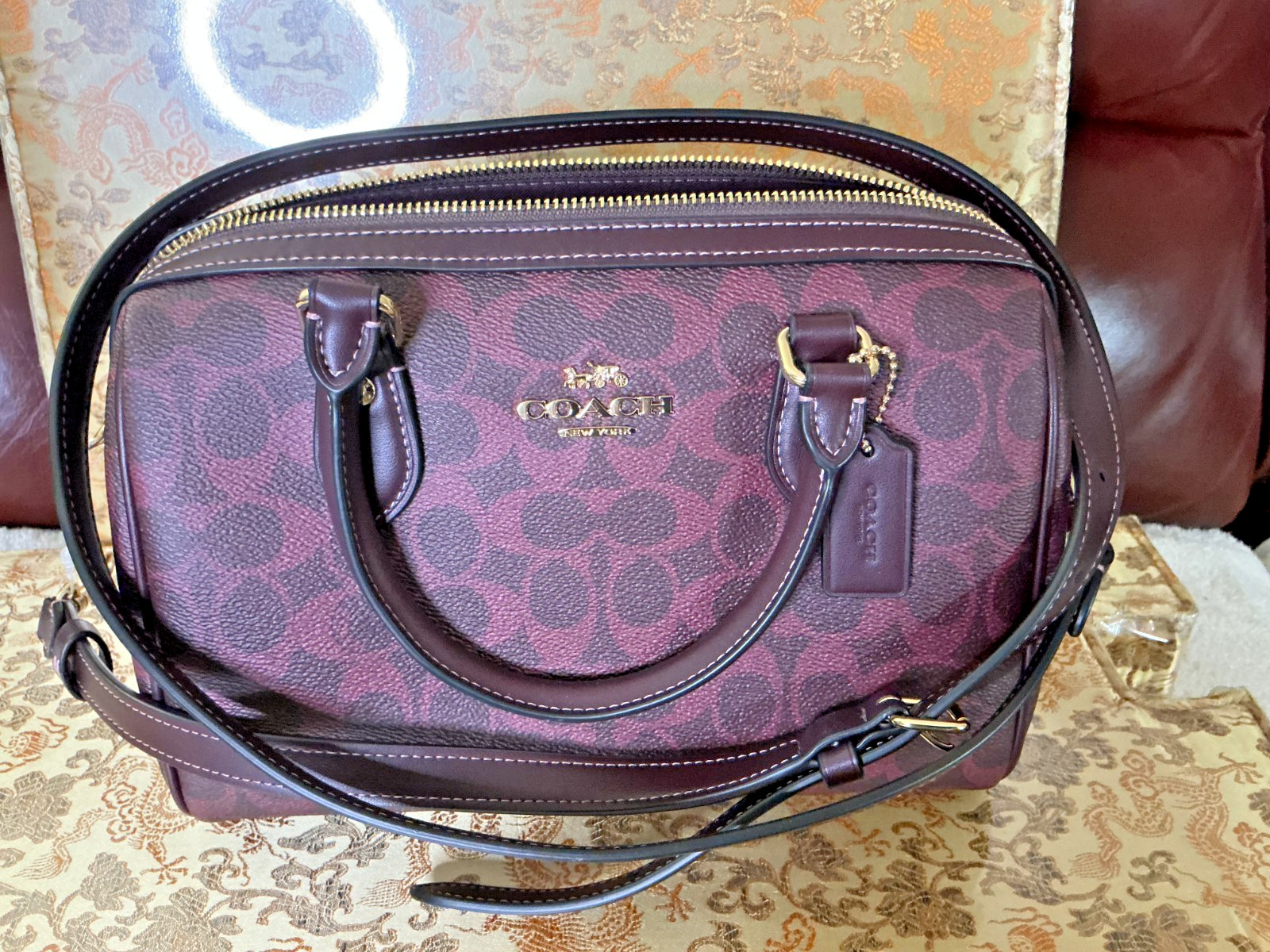 COACH Rowan Satchel Bag In Signature Canvas NEW