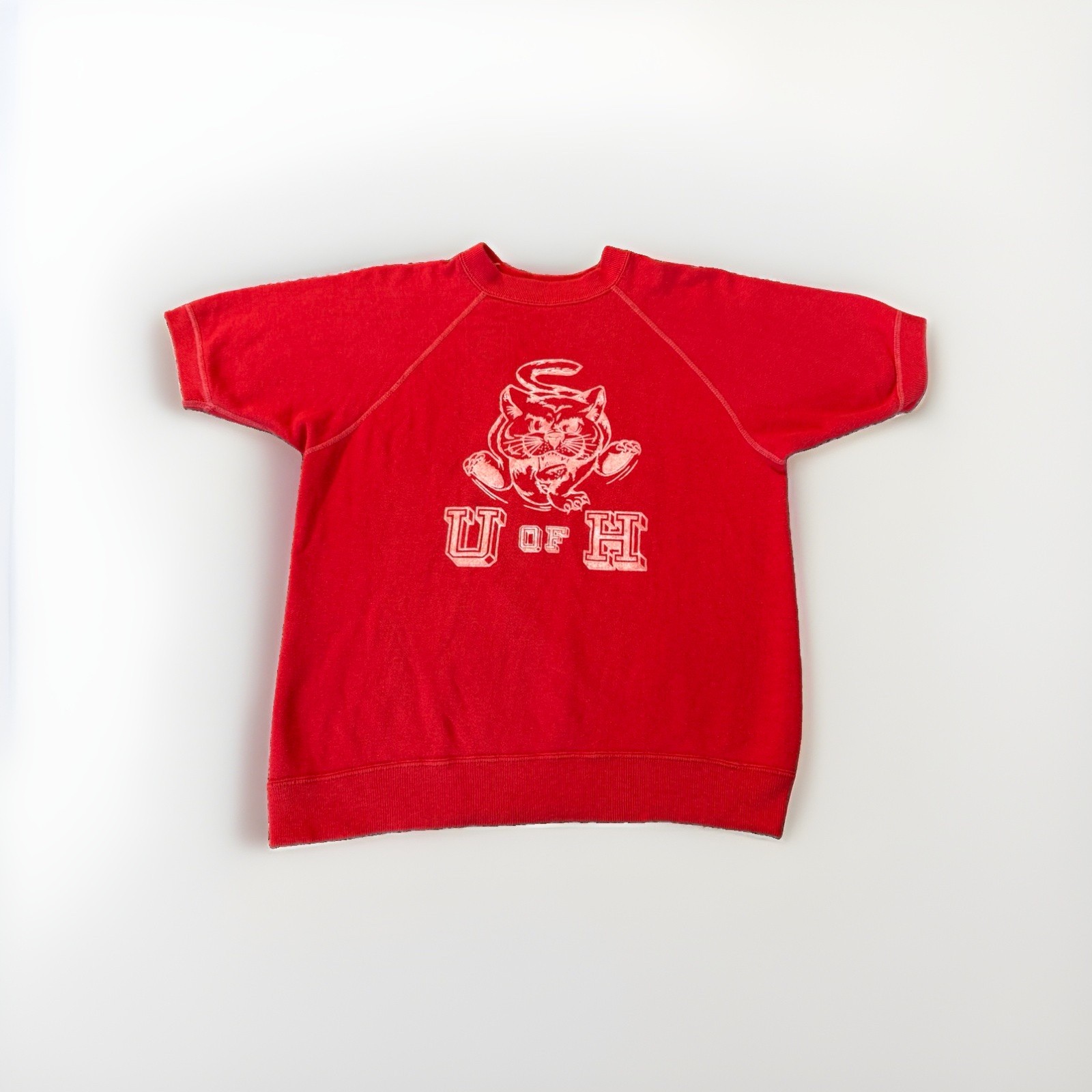 Authentic Super Rare 1960s O of H Cougars Mascot Sweatshirt With Flatlock Seams