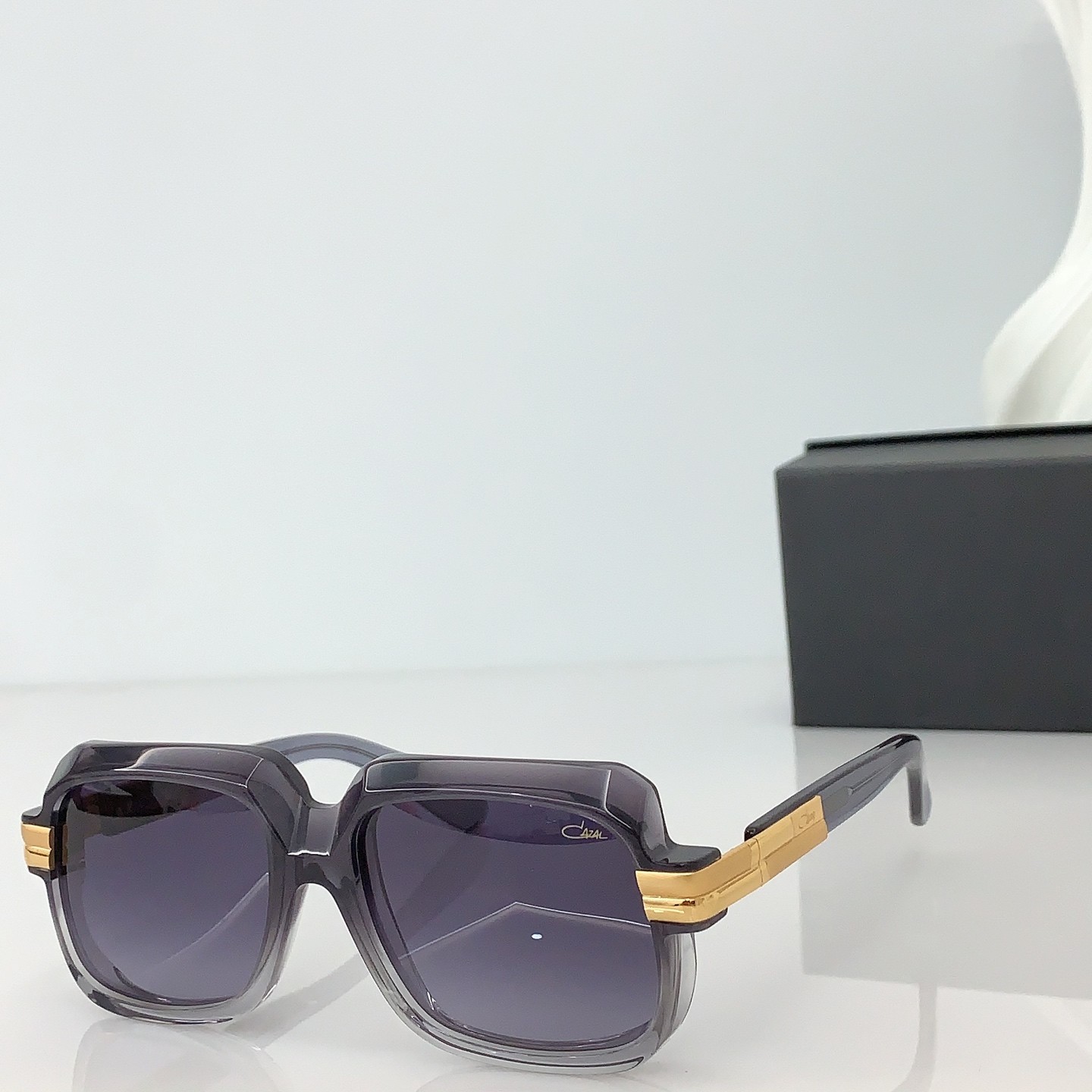 Cazal MOD607 Square Sunglasses Grey Gradient Frame Purple Gradient Lens56‑18‑140