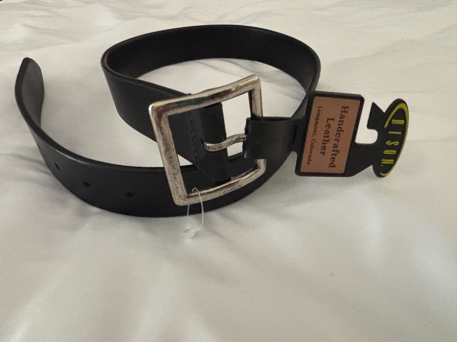 New Bison Design Leather Belt 30 Black 38mm Standard Heritage Americana Workwear