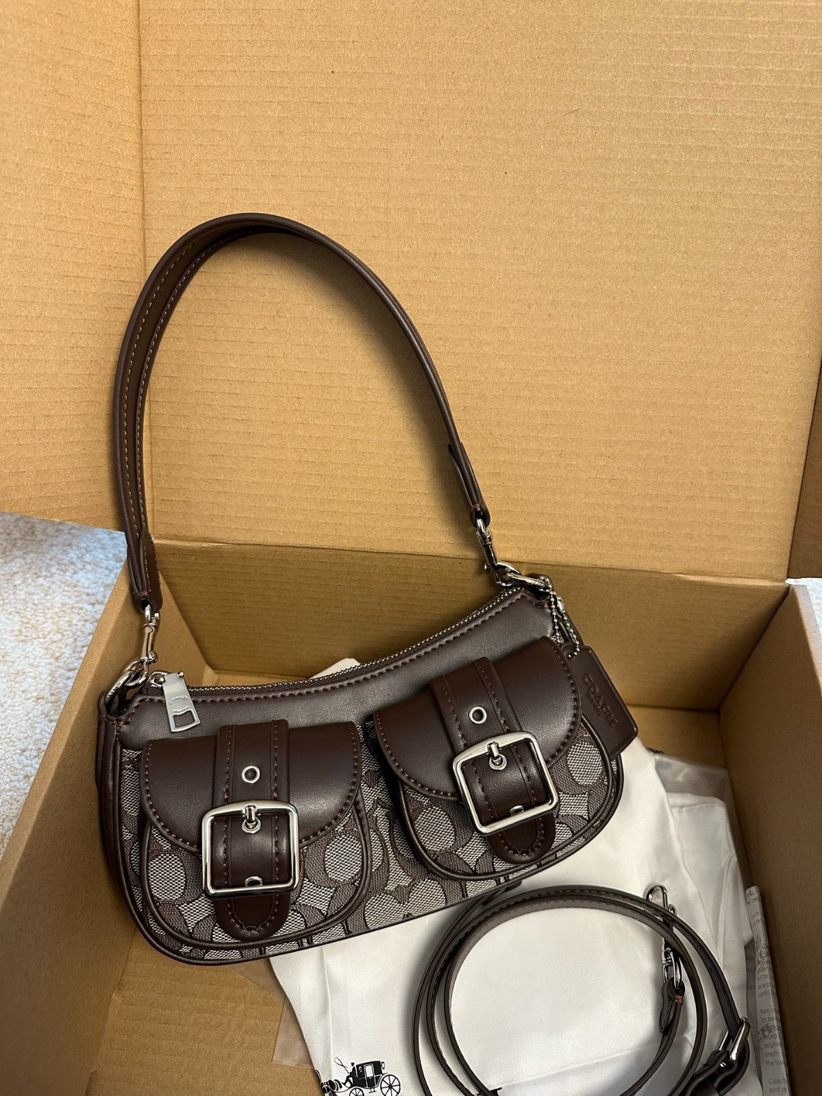 Coach Ashton Bag Signature CBJ00 Brown/Leather Authentic Outlet ！