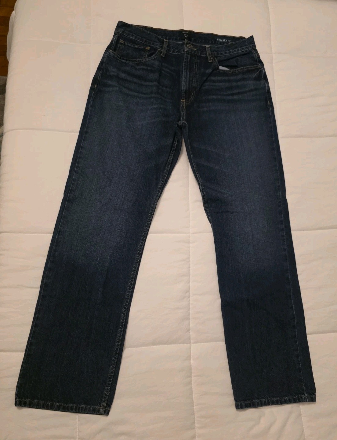 Nautica Men\'s Jeans 34x32 Relaxed Fit, Dark Wash, Cotton Denim 40579 Never Worn