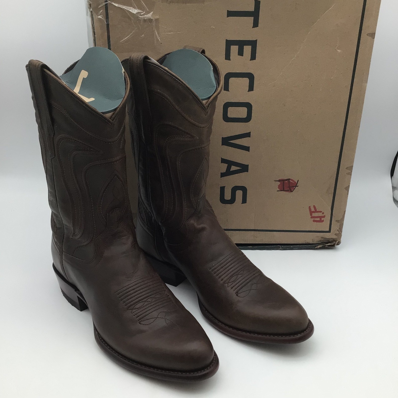 Tecovas The Cartwright Cafe Goat Leather Cowboy Boot Mens Size 9 D Round Toe NEW
