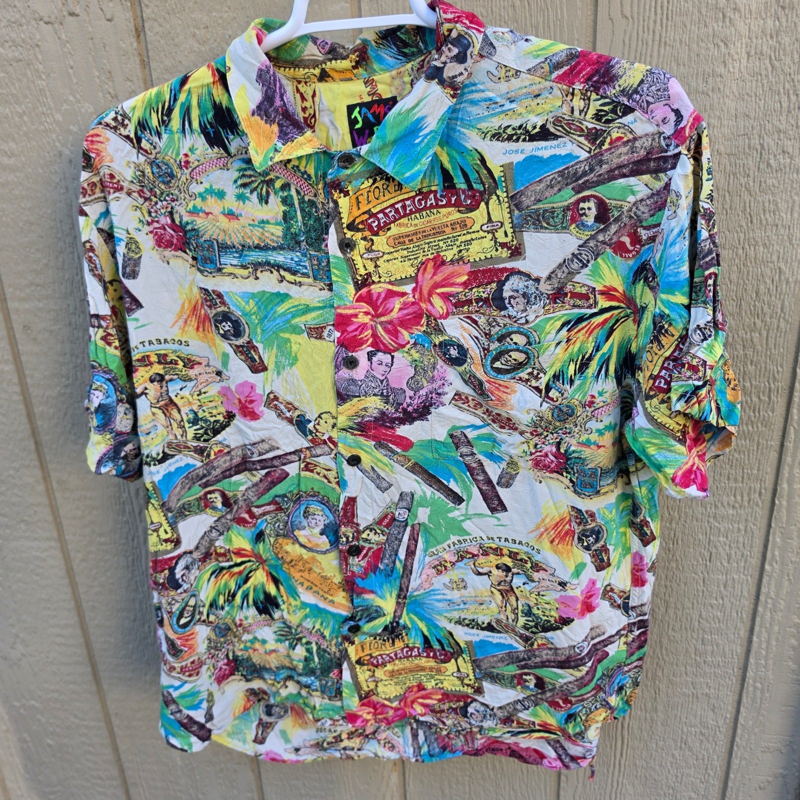Jams World Shirt Mens XL Vintage Cigar Label Distressed Thrashed Multi