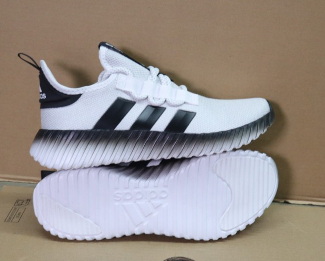 adidas Kaptir 3.0 Low Top Lace Up Knit Sneakers White/Black/Gray Men\'s Size 12.5