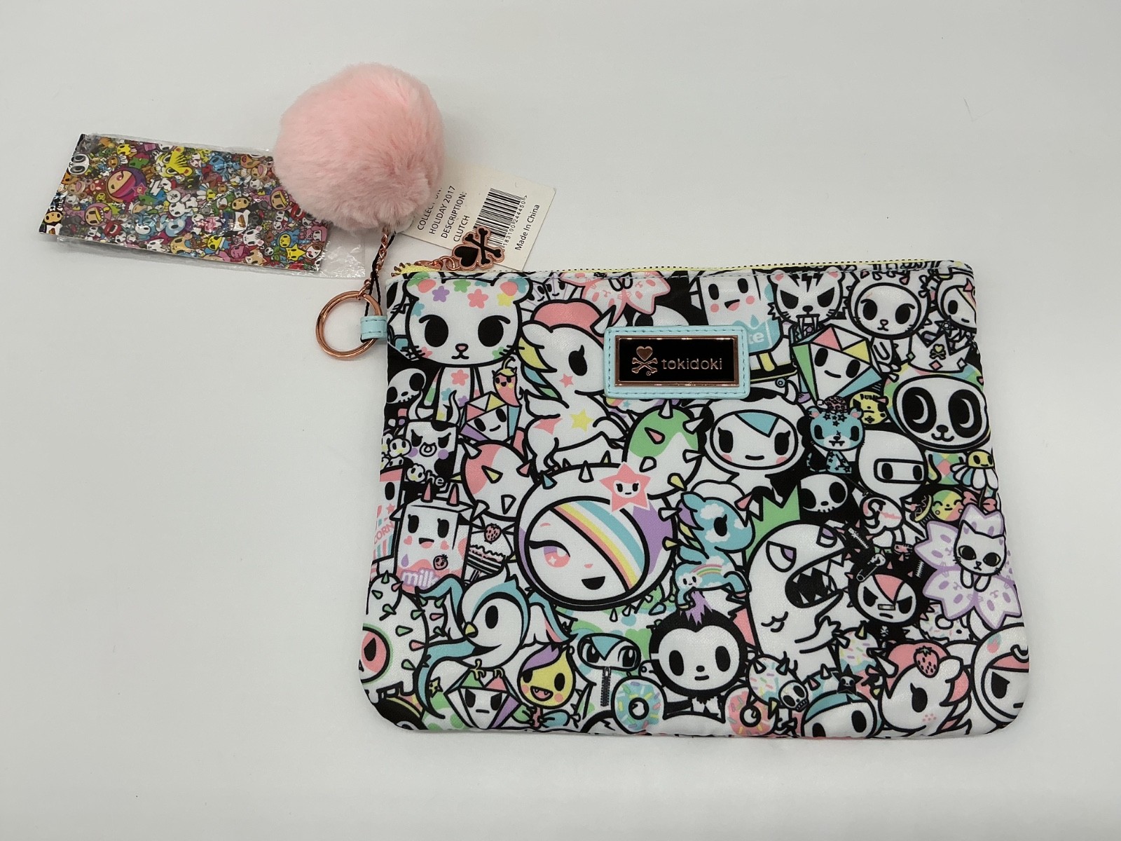 Tokidoki 2017 Clutch Pouch AllOver SUPER TOKI Print Pastel Wristlet NWT BE QUICK