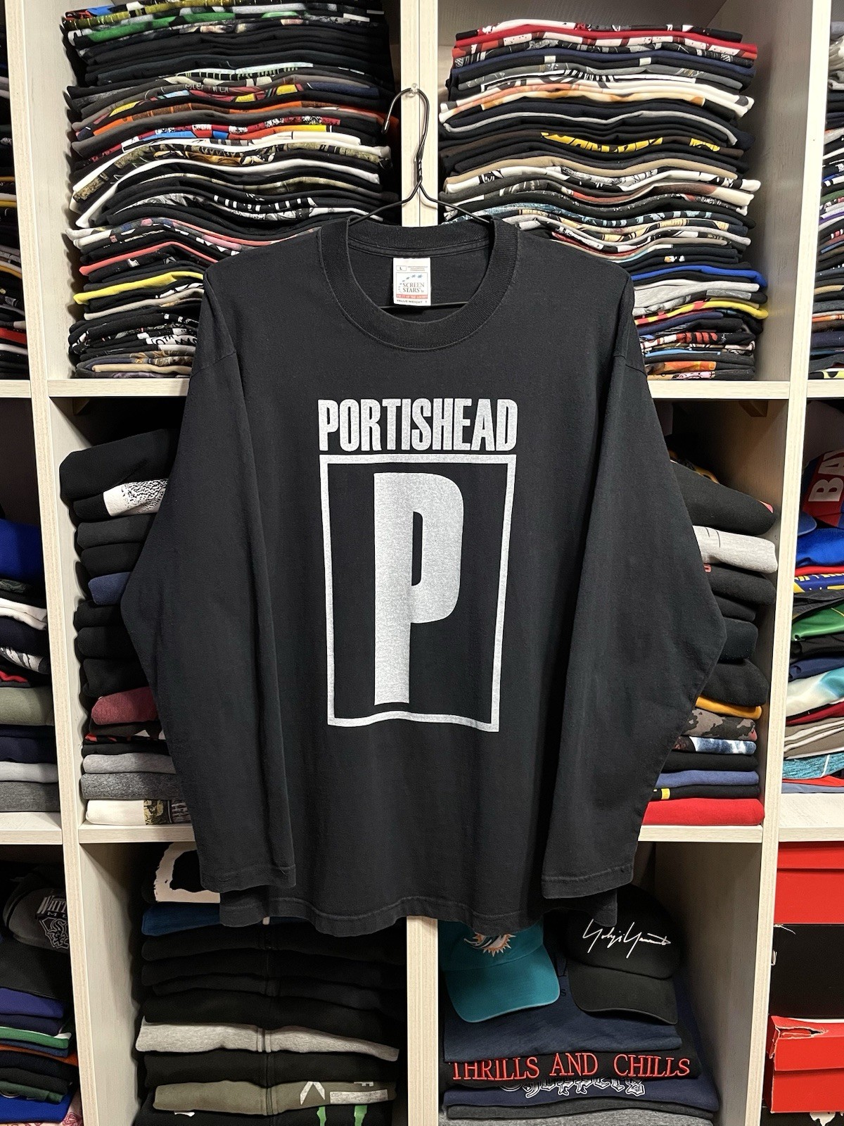 Vintage 90s Portishead Dummy Band Trip Hop Long Sleeve T-Shirt Size L Black