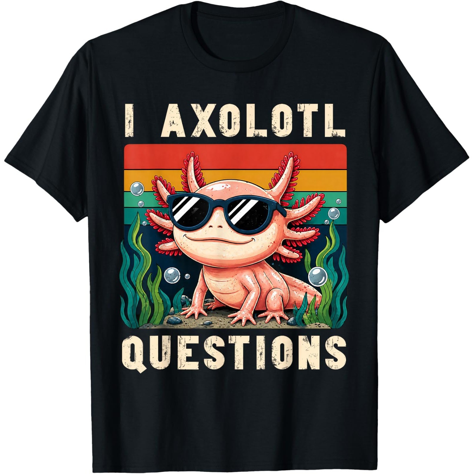 I Axolotl Questions Adults Youth Kids Retro Axolotl T-Shirt