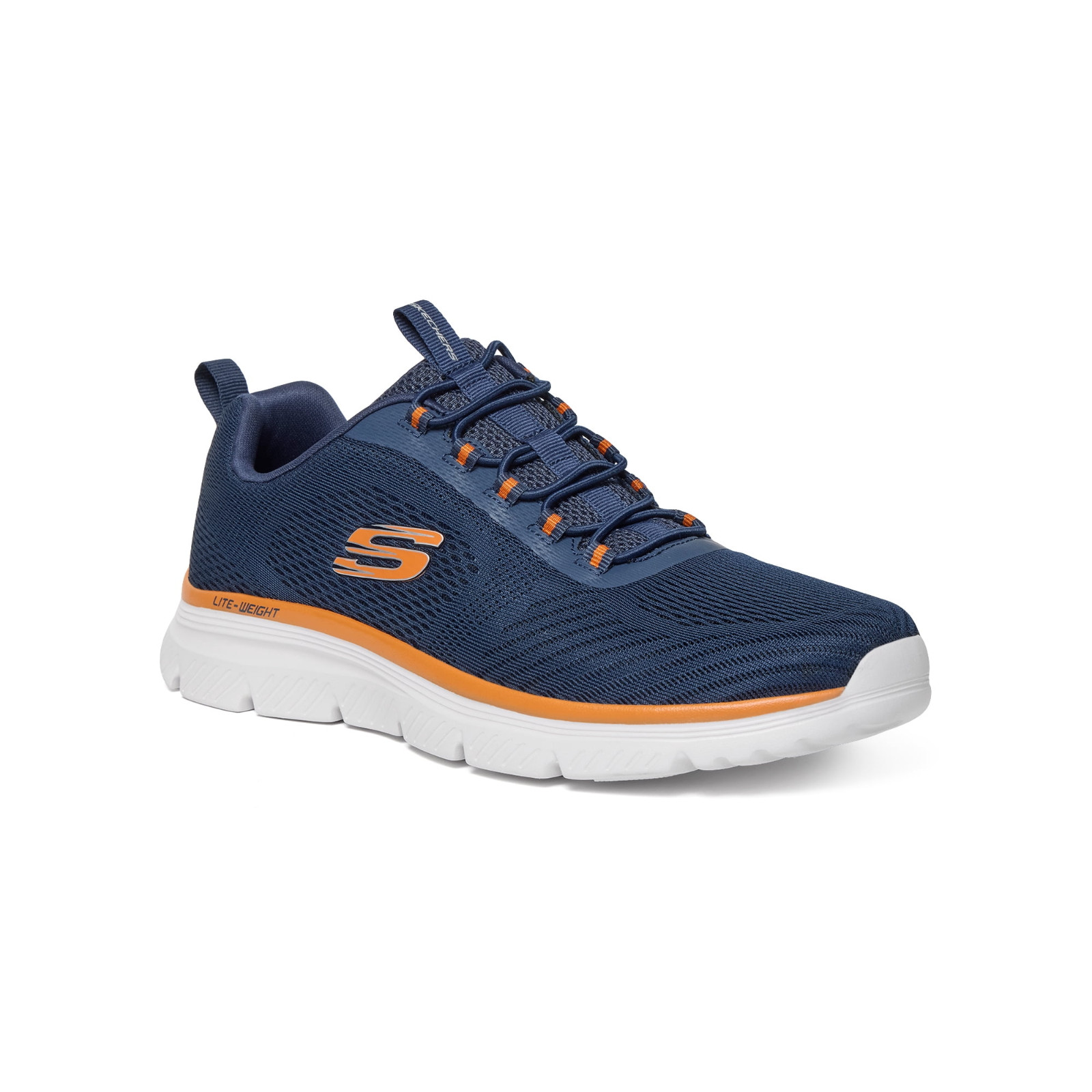 Skechers Men's Burns 2.0 Slip-On Athletic Shoe, Wide Width Available Navy/Orange