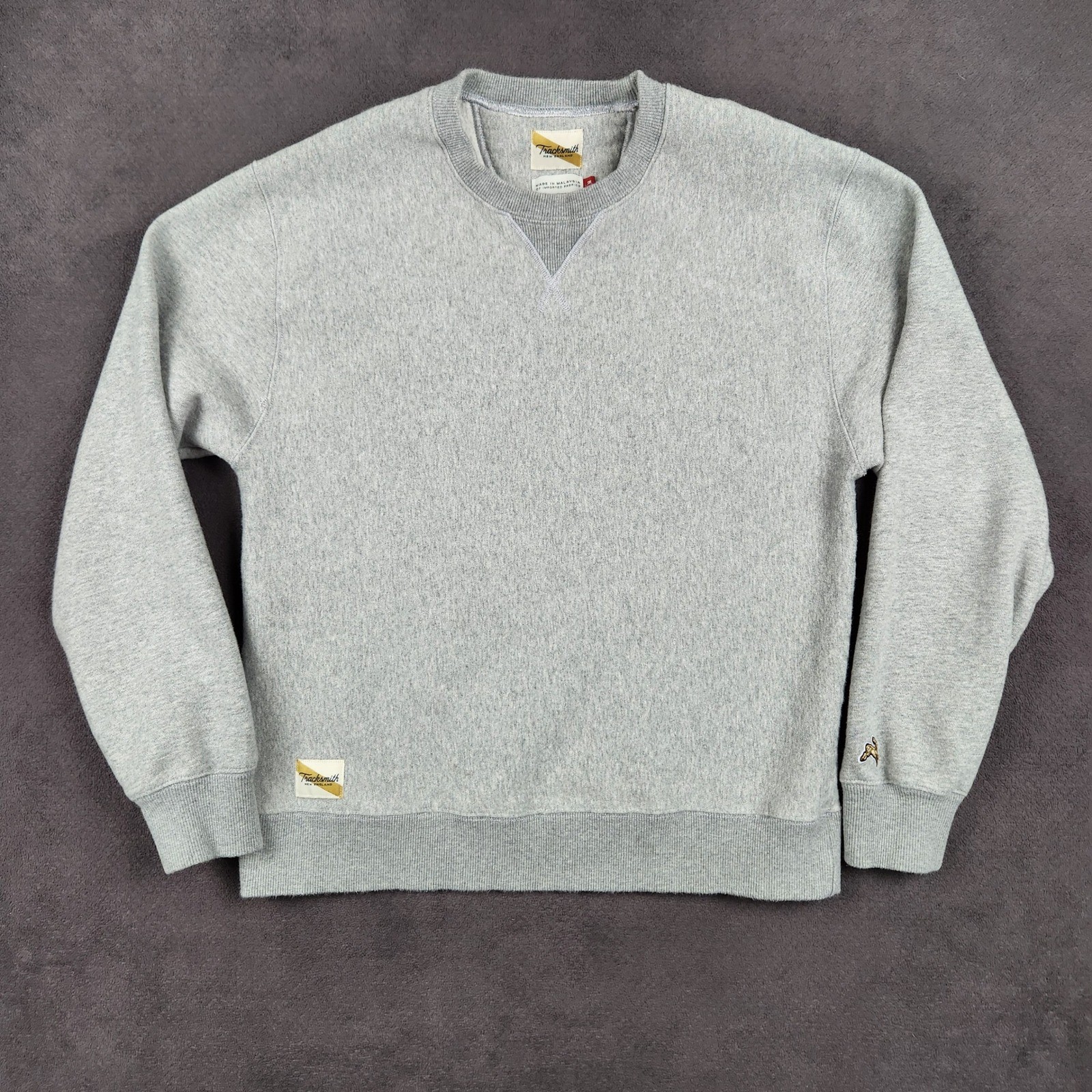 Tracksmith Trackhouse Sweatshirt Mens Medium Gray Embroidered Hare Logo Crewneck