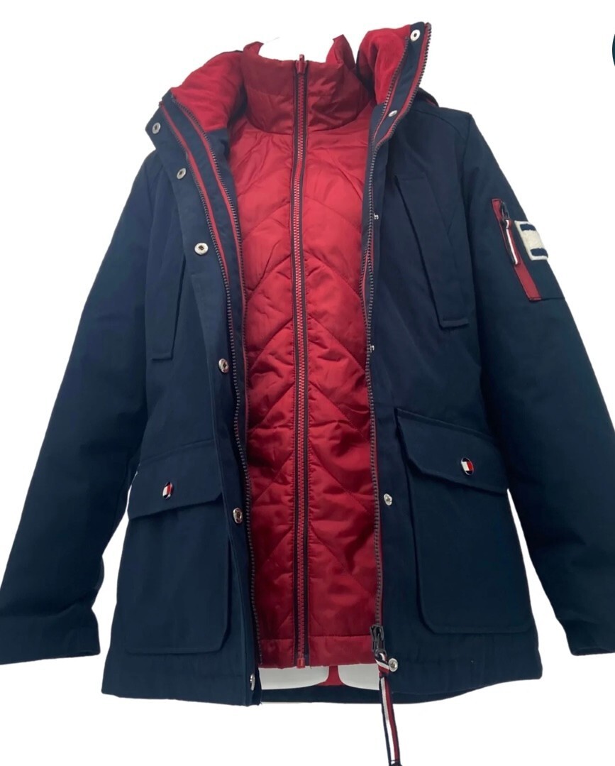 Tommy Hilfiger Women\'s 3-in-1 Jacket Navy Red M NWOT
