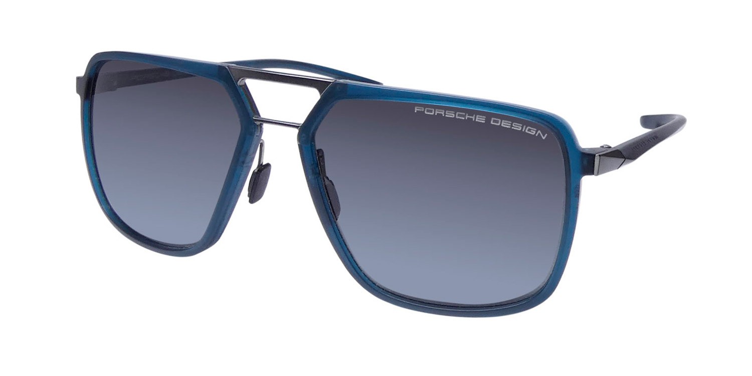 NEW PORSCHE DESIGN P8934 SUNGLASSES PILOT PLASTIC BLUE FULL-RIM 59-17-145 B MENS