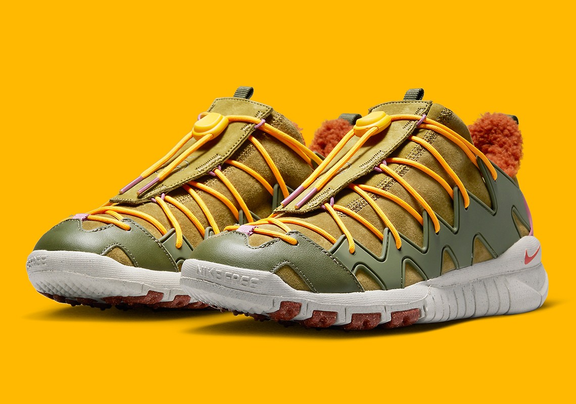 Nike Free Crater Trail Boot N7 Olive Flax Habanero DX5946-300 sz 8 Men\'s
