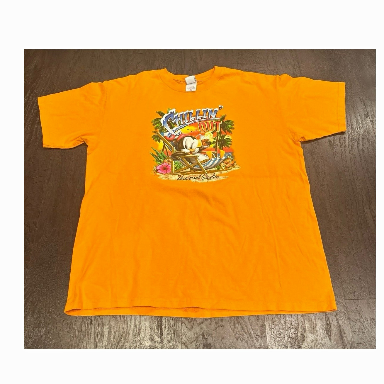 Universal Studios Woody Woodpecker Chill Out Orange Graphic T-Shirt XL