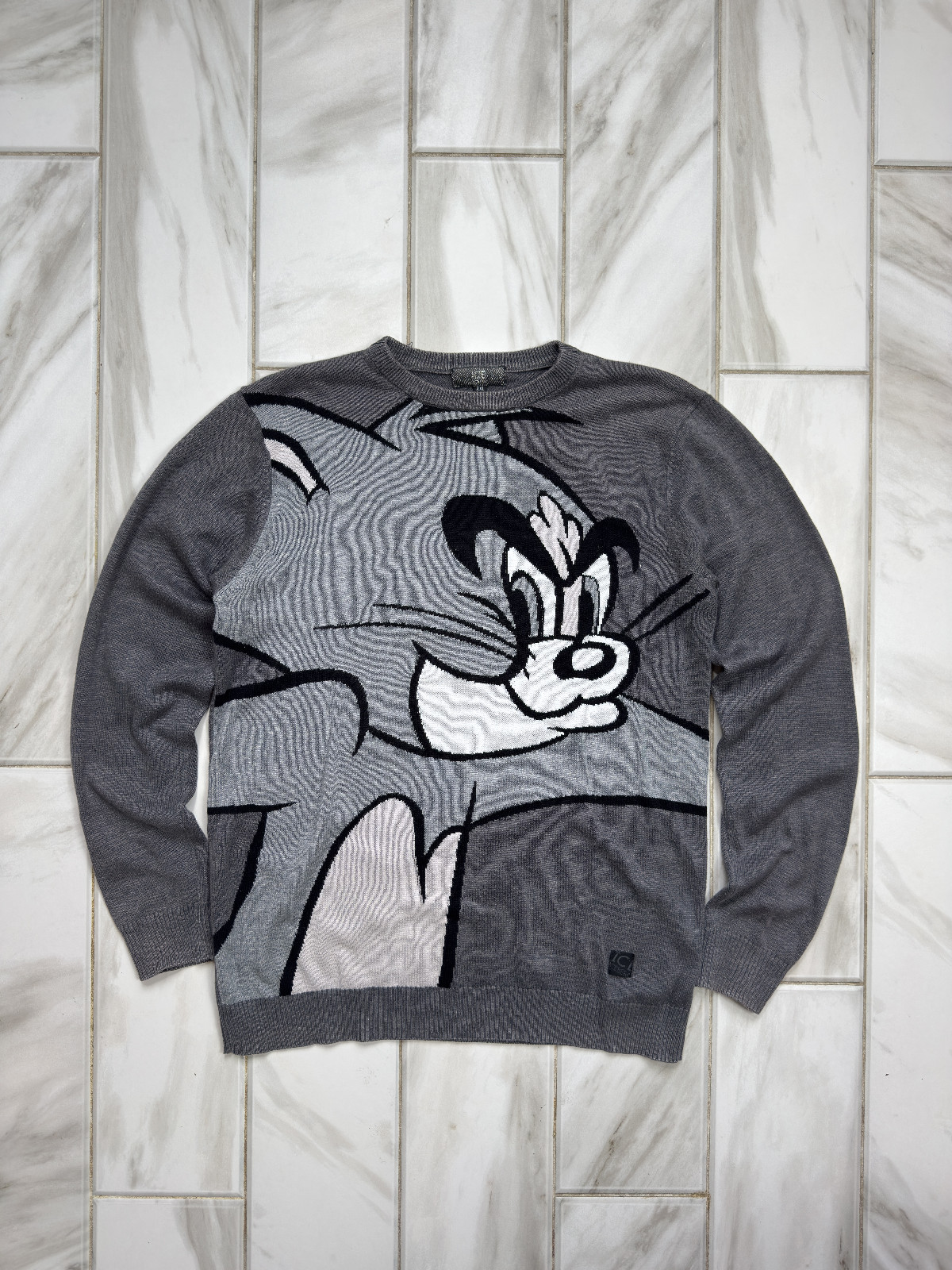 Ice Iceberg Tom And Jerry Dark Grey Cotton Knit Sweater Men\'s Size XXL Crewneck