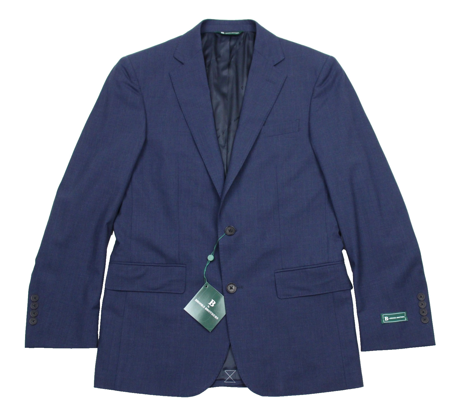 B by Brooks Brothers  Sport Coat 40 L Mens Solid Navy Blue Wool Stretch Blazer