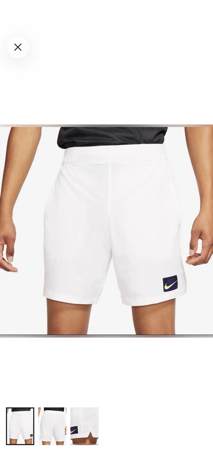 NEW Nike Court Flex Ace Tennis Shorts White AT4319-100 Dri Fit Men’s Medium 8 In