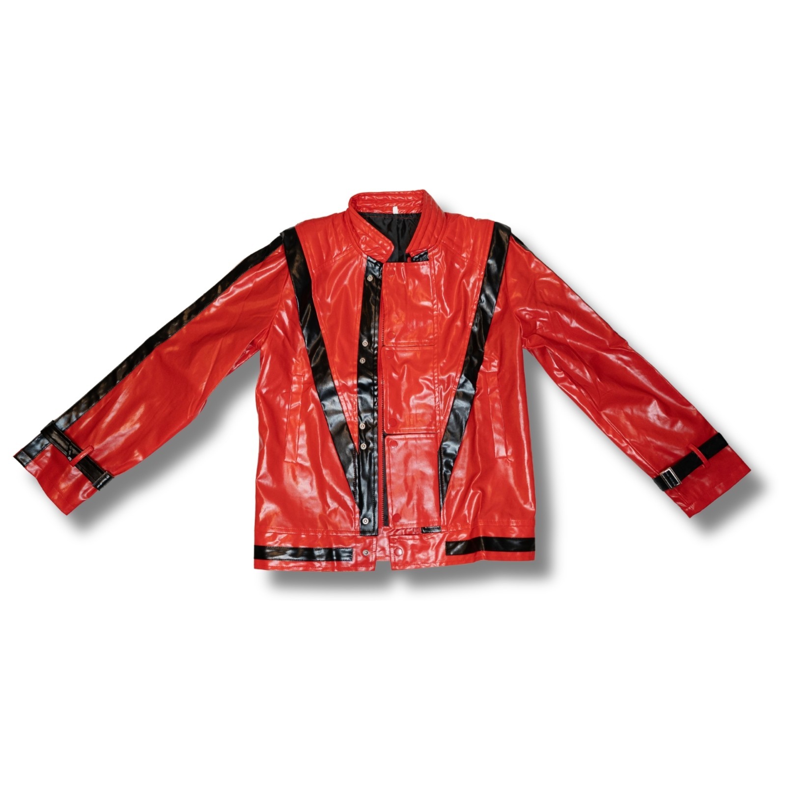 Michael Jackson Thriller Red Leather Jacket Halloween Cosplay Costume Adult
