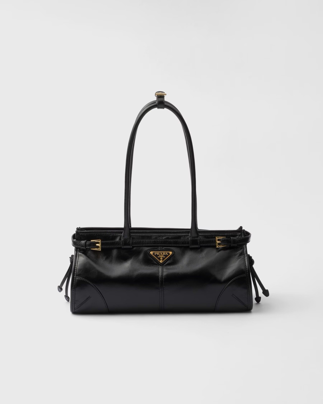 Prada Bonnie Medium Leather Handbag Black