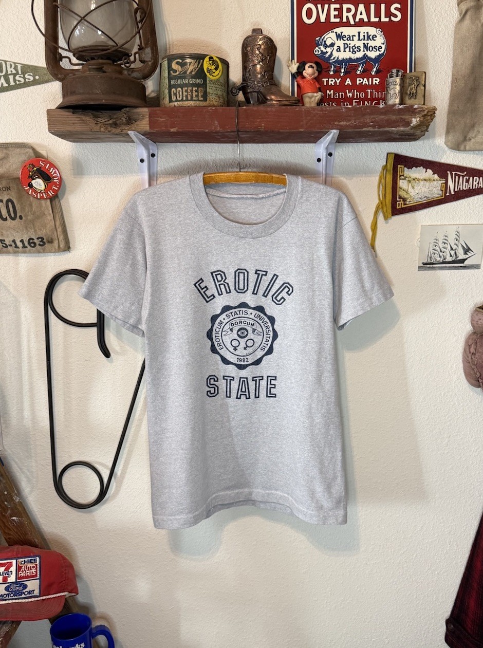 Vintage 80s Erotic State Novelty T-Shirt Size M
