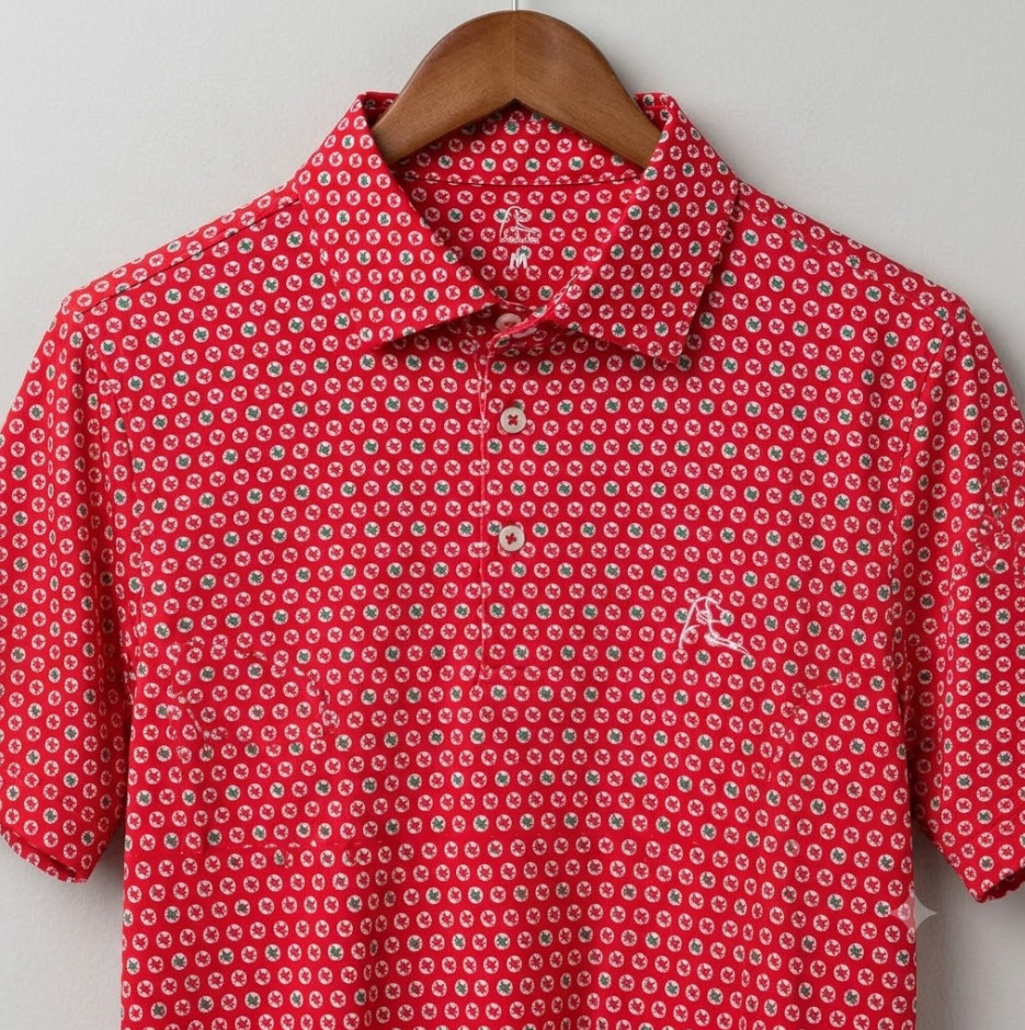 Rhoback The Ohio State Helmet Decal Men Golf Polo Shirt Roar Red Size XL