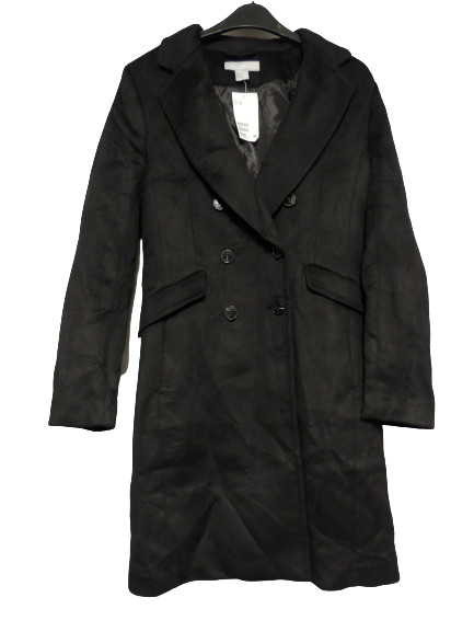H&M Wool-blend coat Black Size EUR 34 UK 8 rrp £89 DH102 ii 15
