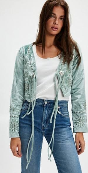 Free People x Understated Leather Velvet Tie Top NWT Size M