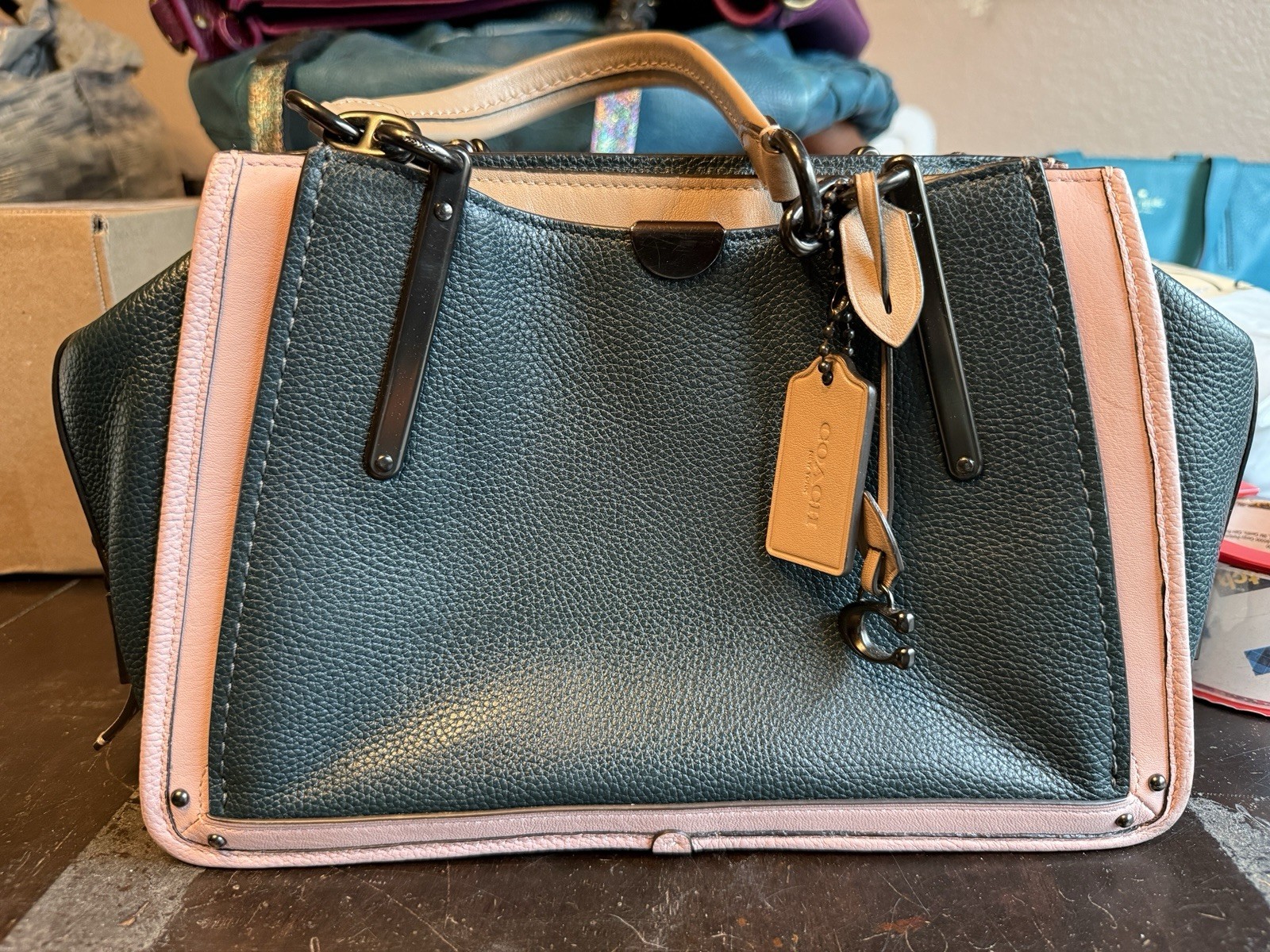 Coach Dreamer 27 In Pine Aurora Multi Colorblock