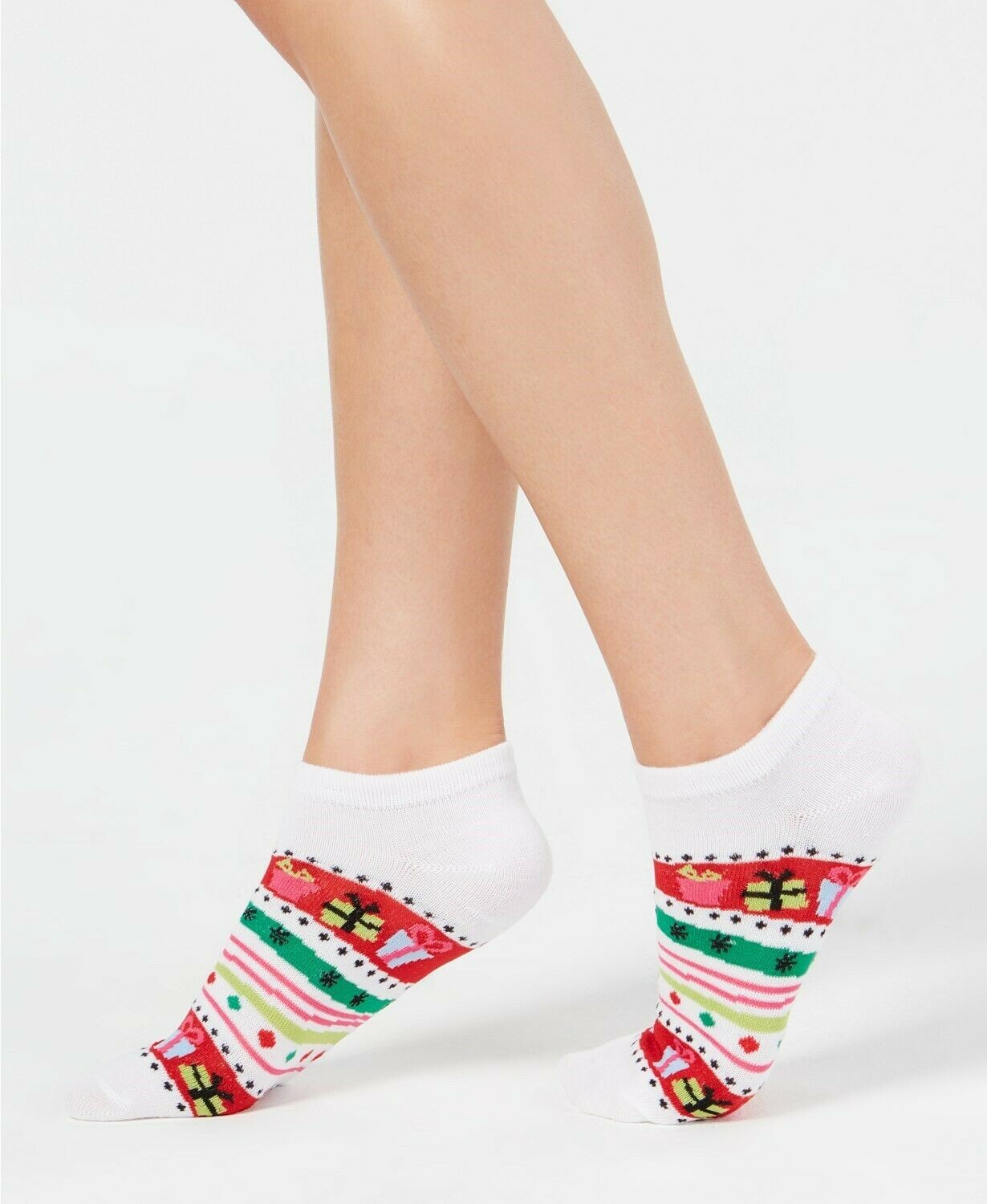 Womens Holiday Novelty Socks Striped Low Cut 1 Pair CHARTER CLUB - NWT