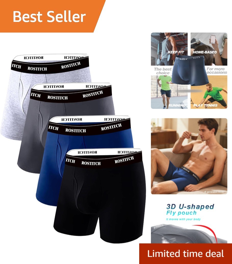Classic Men\'s Boxer Briefs Multipack - Soft, Supportive & Stylish in 4 Colors
