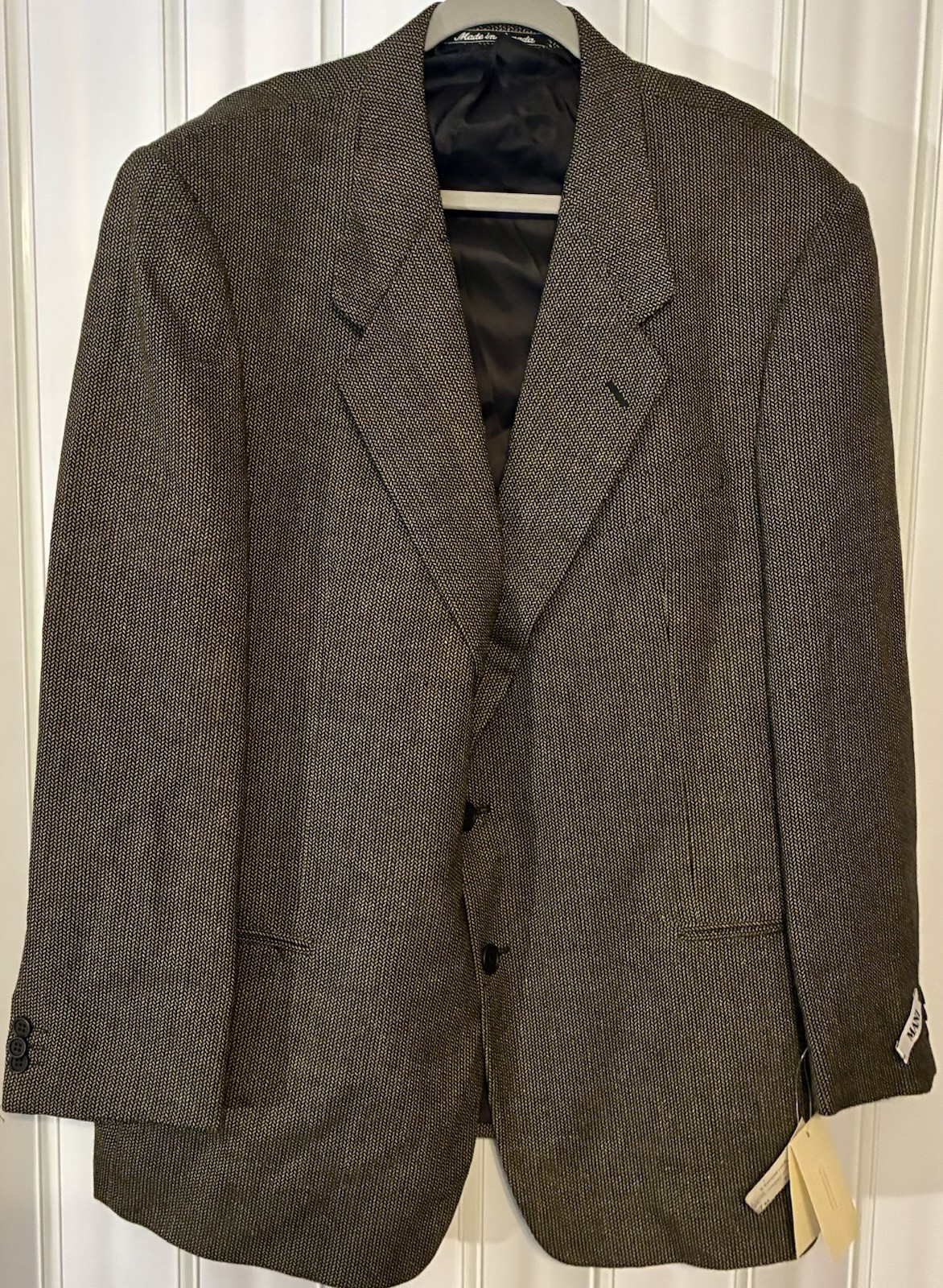 NEW MANI•Giorgio ARMANI Herringbone Tweed Wool SILK Mens•44R Blazer Sports Coat