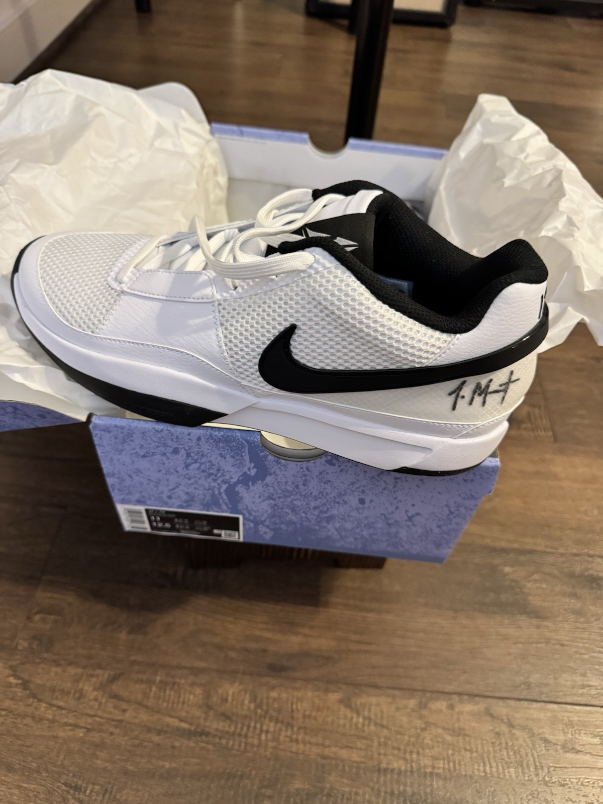 Nike Ja 1 TB Mens Size 11 White Black Basketball Shoes Ja Morant