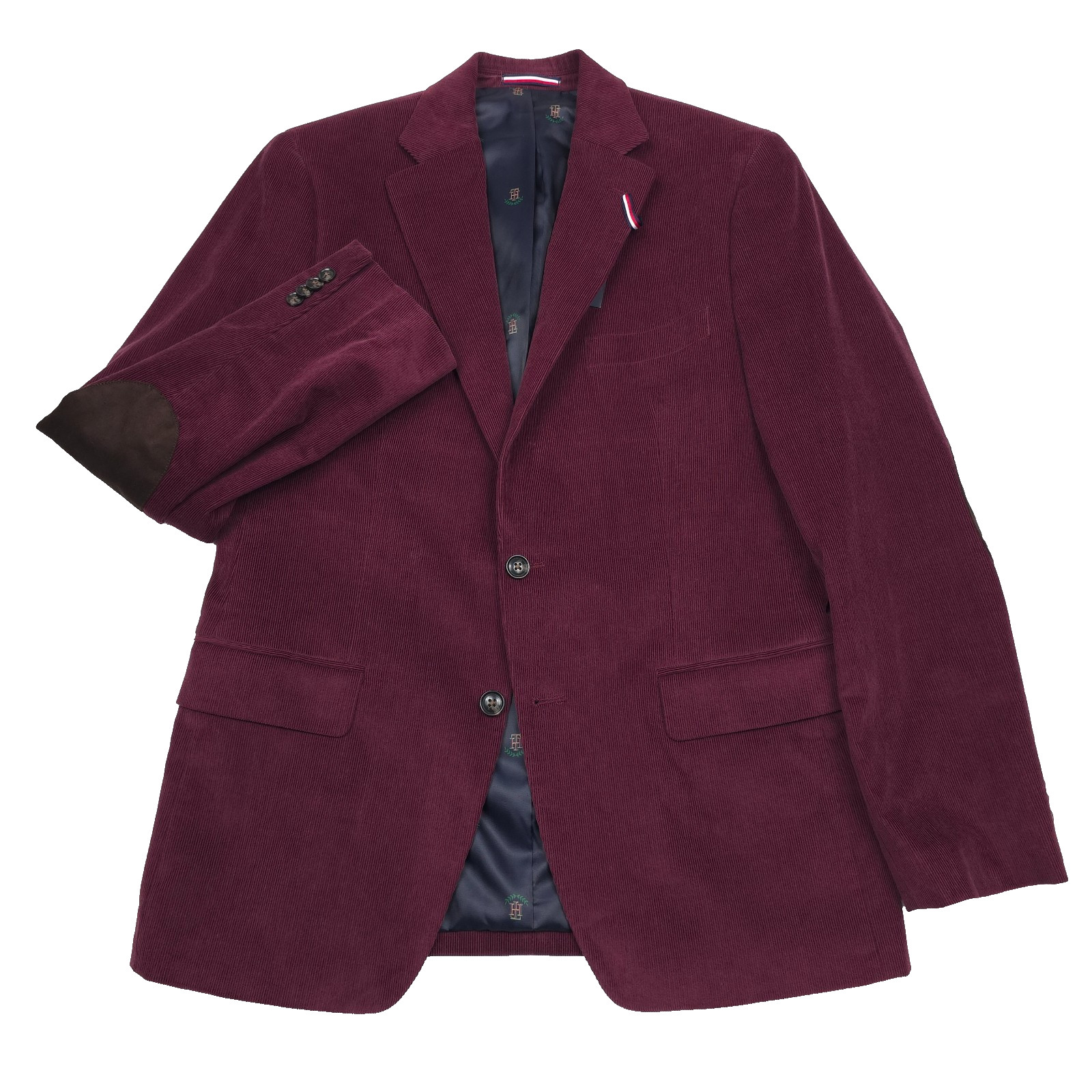 Tommy Hilfiger Daltry Corduroy Sport Coat Mens 38R Burgundy Red Blazer Jacket