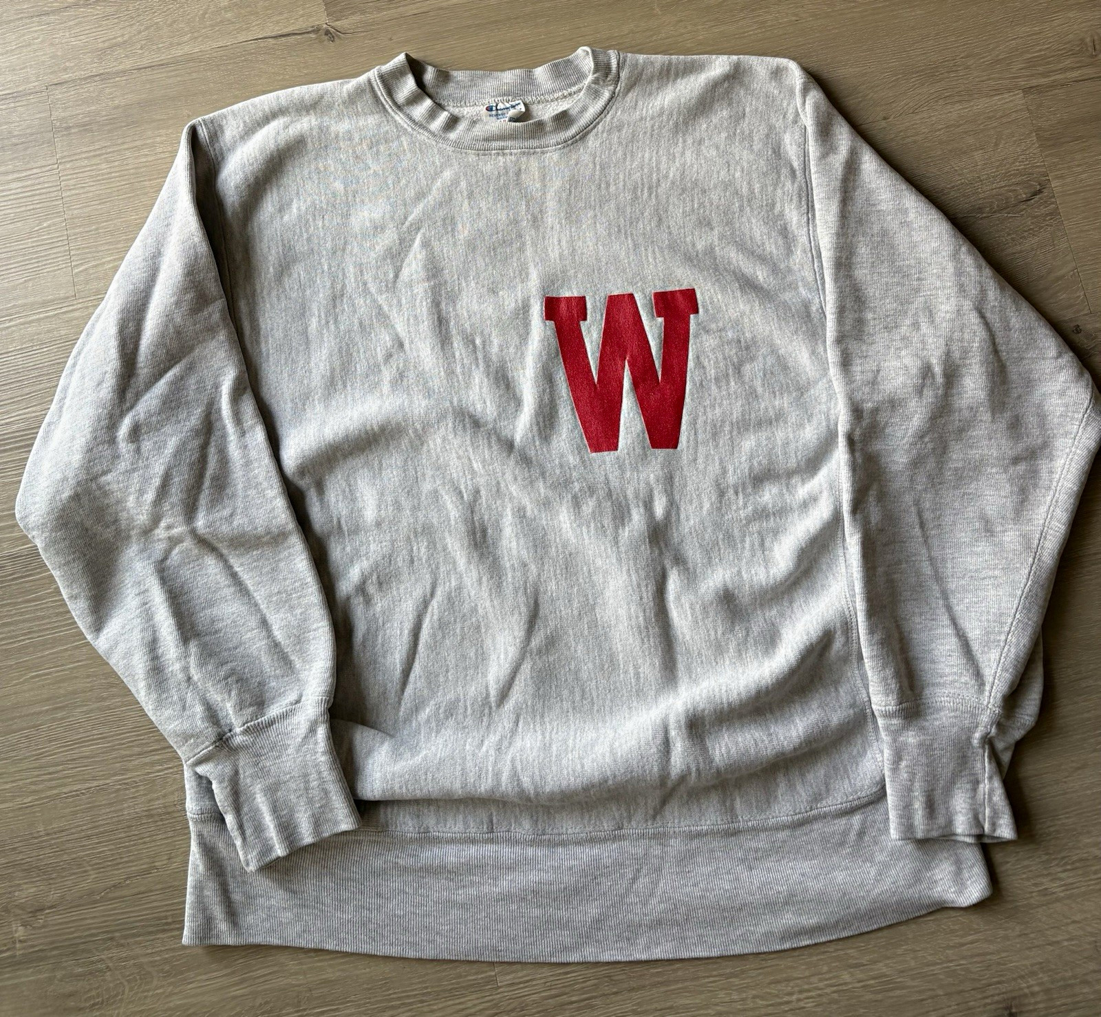 Vintage Champion Reverse Weave Men\'s L Gray Crewneck Pullover Sweatshirt